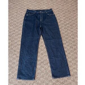 Mode of One Straight Leg Jeans Dark Indigo Wash Mens 34W 32L Denim Pants